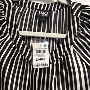 INC International Concepts Women's Geometric Striped Blouse